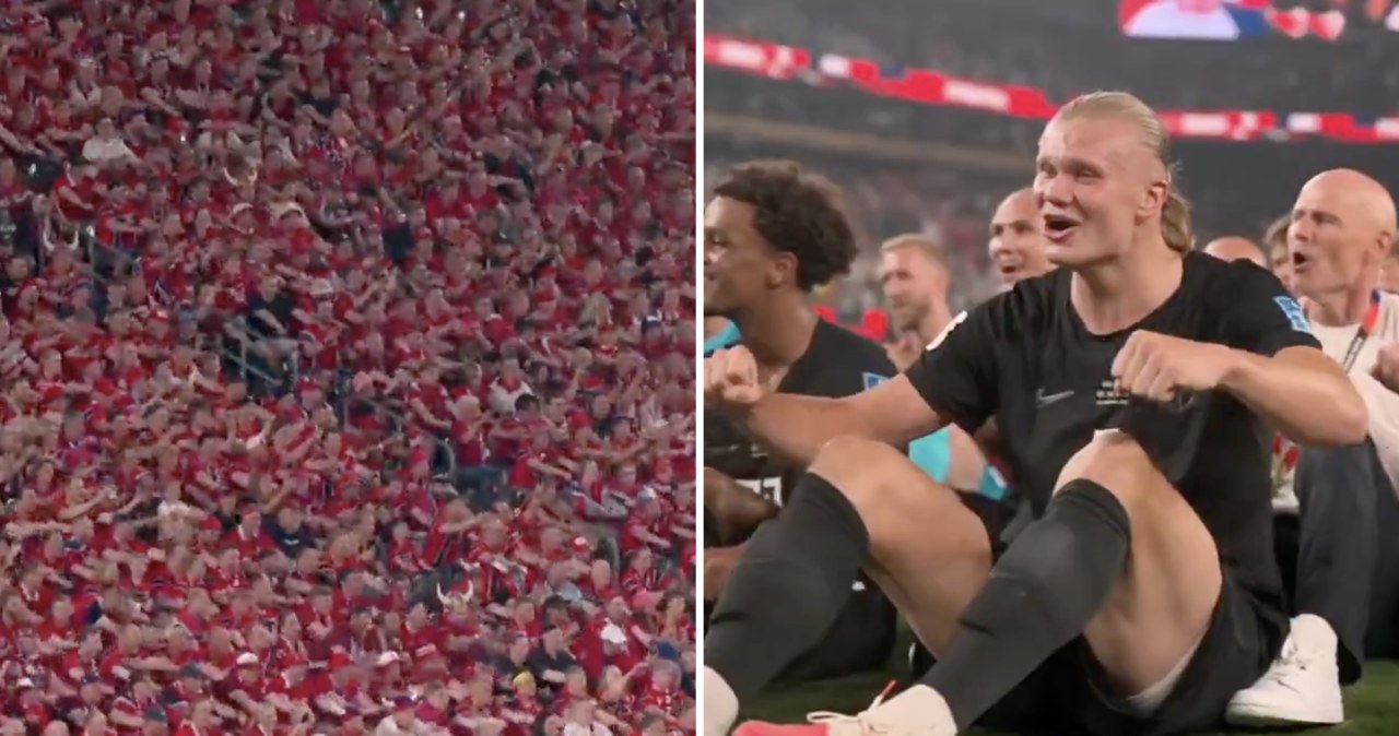 Sceny po triumfie Norwegów, Haaland naprawdę to zrobił. Już o tym głośno
