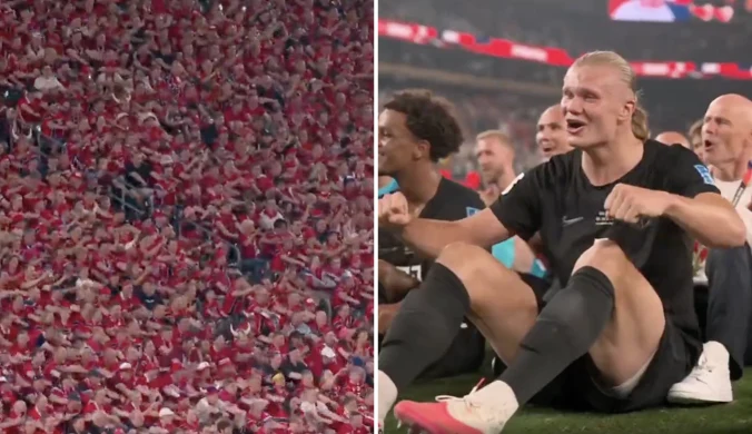 Sceny po triumfie Norwegów, Haaland naprawdę to zrobił. Już o tym głośno