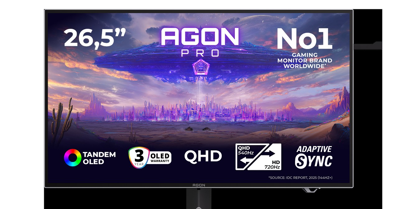 7 generacja AOC Agon Pro - monitor Tandem WOLED 540 Hz