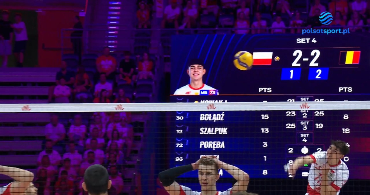 Asy serwisowe w meczu Polska - Belgia. WIDEO