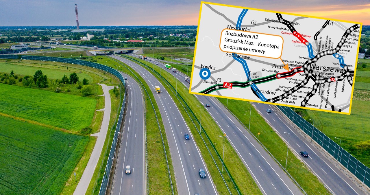 Rusza rozbudowa autostrady A2 między Warszawą i Łodzią. Będą 3 pasy
