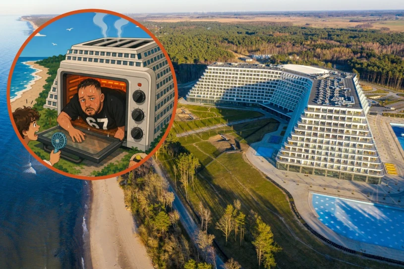 Książulo ucieka z Pobierowa. Żółta woda i 32 stopnie w pokoju