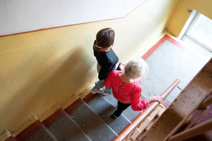 Staircase Small Talk Can Be a Senior's Most Important Social Contact of the Day
