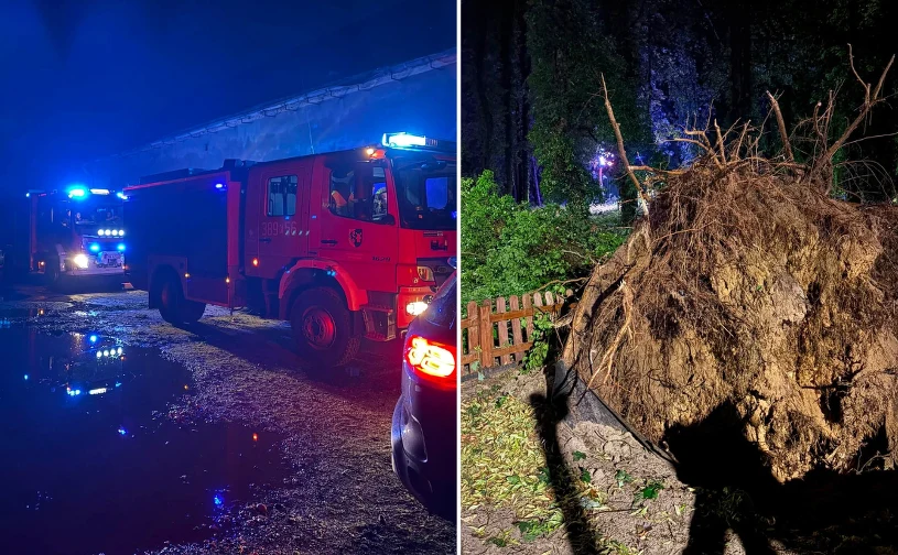Burze nad Polską: zerwane dachy, podtopienia i 76 interwencji we Wschowie