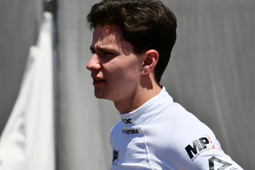 Kacper Sztuka on the podium at Imola — 20-year-old aims to follow Kubica to F1