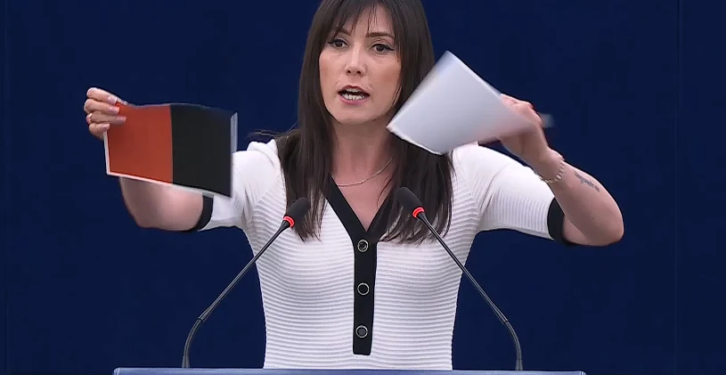 Zajączkowska-Hernik podarła flagę UPA. Mocne wystąpienie