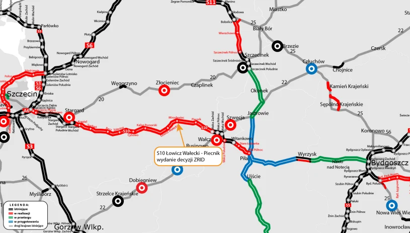 100 km drogi ekspresowej S10 jest już w budowie. Kiedy pojadą nią kierowcy?