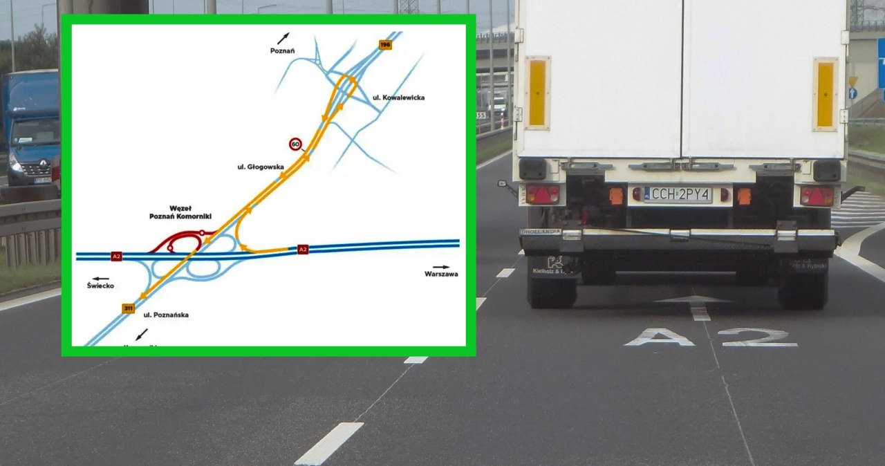 Remont A2 zmieni ruch pod Poznaniem. Będą objazdy i zwężenia