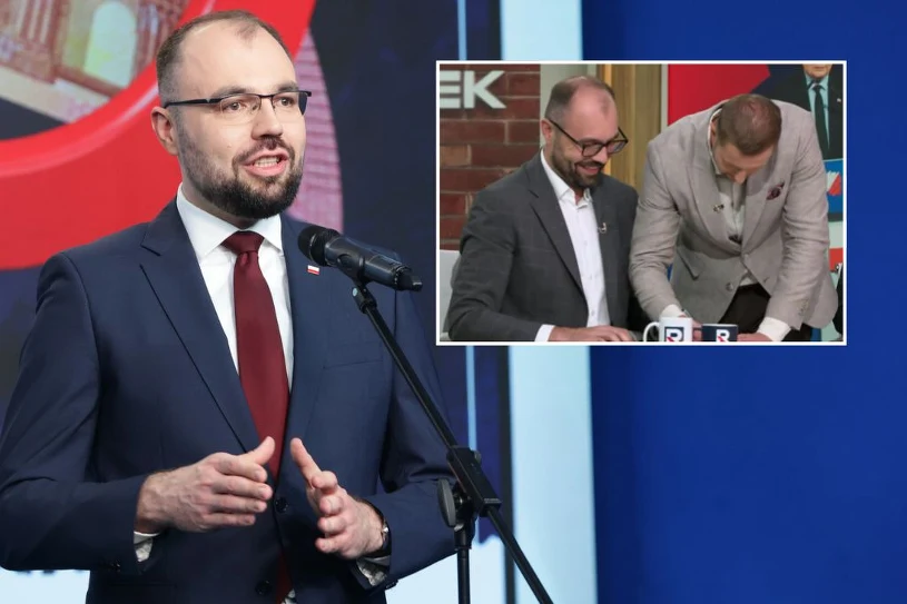 Prowadzący podszedł do Szczuckiego i zaczął dyktować "lojalkę". "Pan pisze"