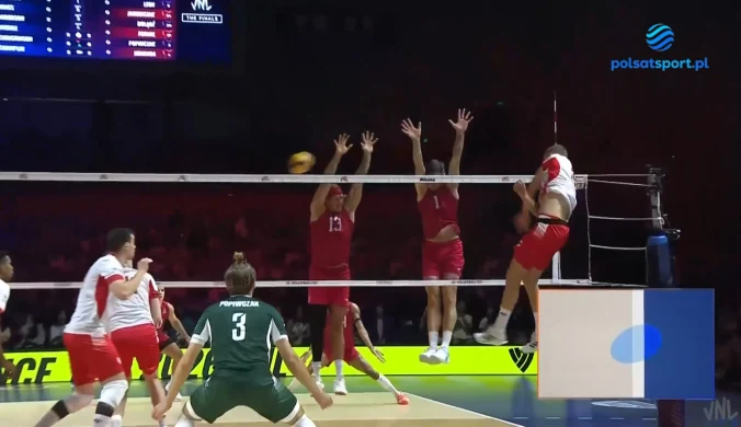 Efektowne ataki w finale Ligi Narodów Polska - USA. [WIDEO]