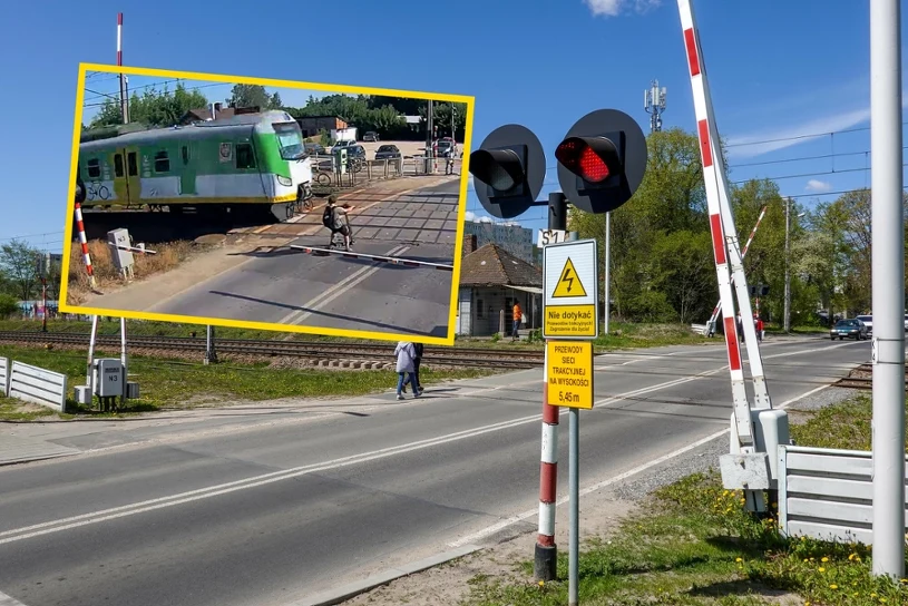 Dramatyczne sceny na przejeździe. Wjechał hulajnogą wprost pod pociąg