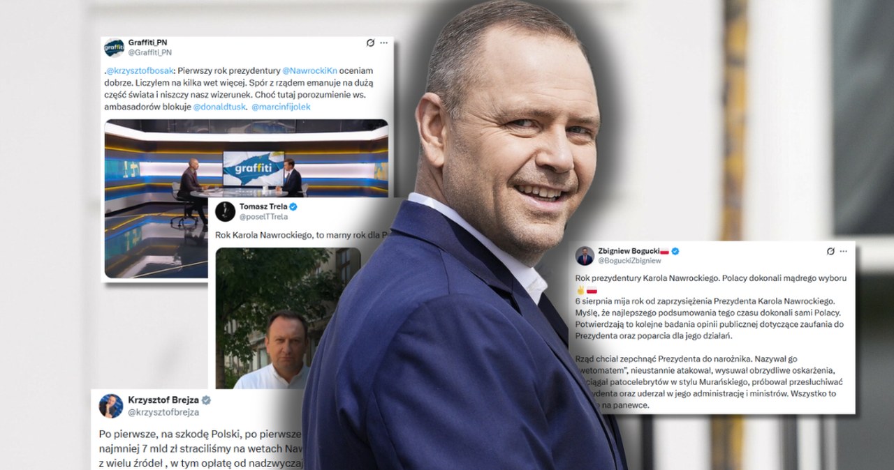 "Oceniam pozytywnie", "marny rok". Politycy o prezydenturze Nawrockiego