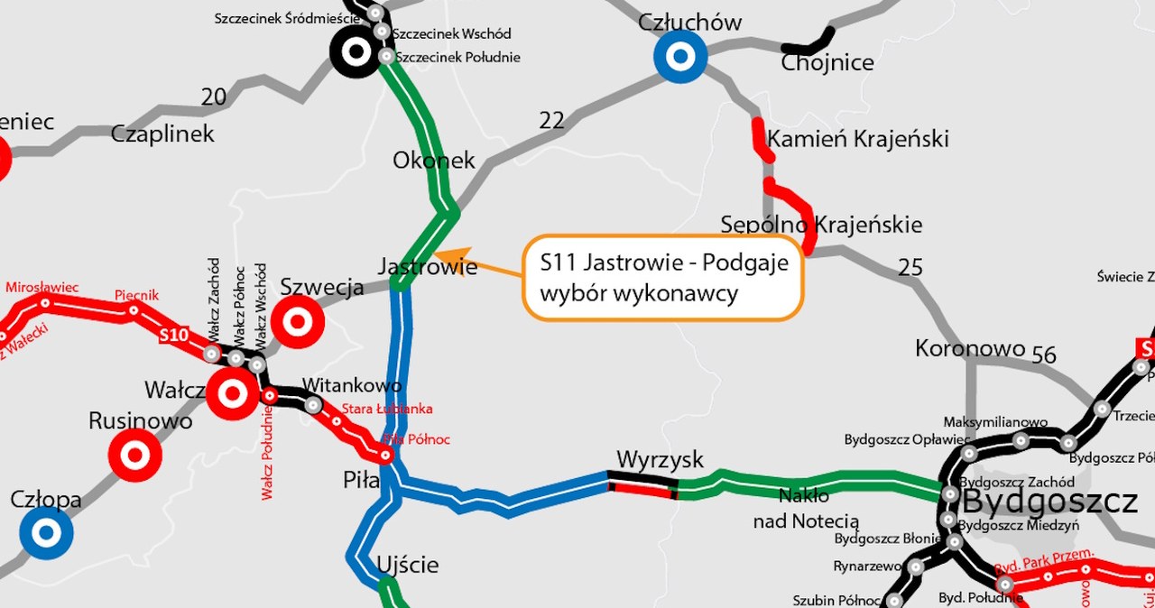 Krok ku budowie odcinka drogi S11 Podgaje - Jastrowie. Będzie miał 13,6 km