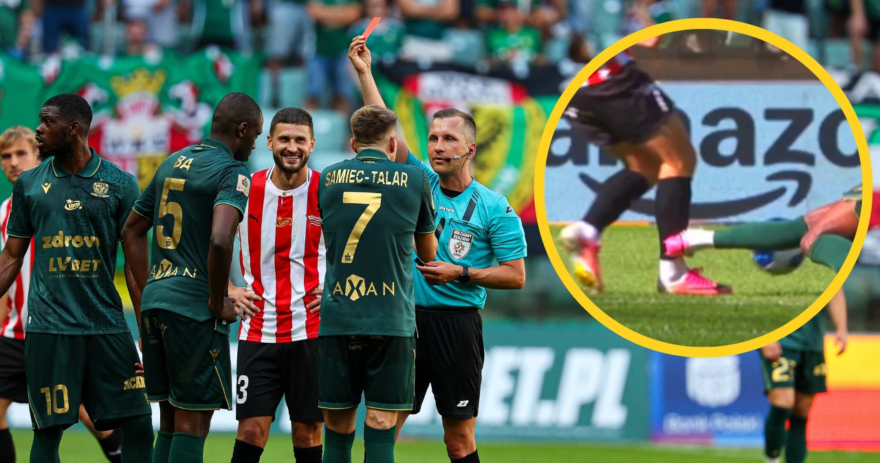 Brutalny faul i czerwona kartka po VAR w Ekstraklasie. Jest nagranie