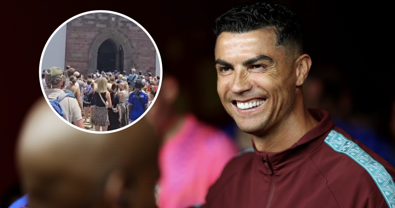 Pokazali tłumy czekające na ślub Cristiano Ronaldo. Piłkarz reaguje