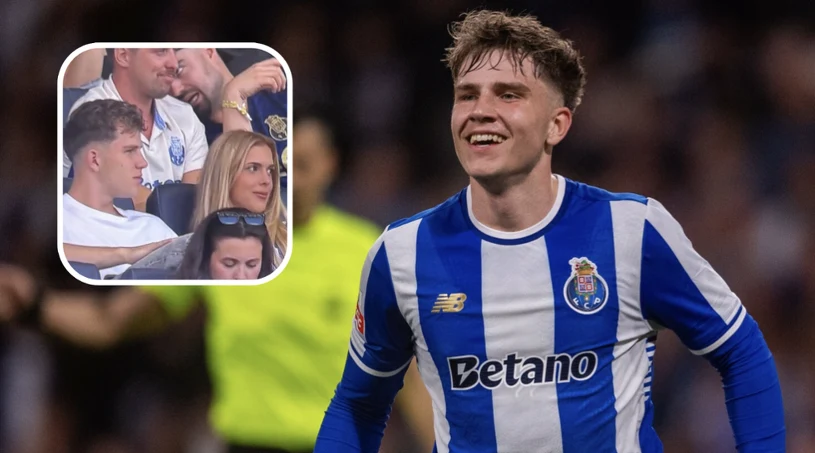 Polska gwiazda na meczu FC Porto. Obok niej Oskar Pietuszewski