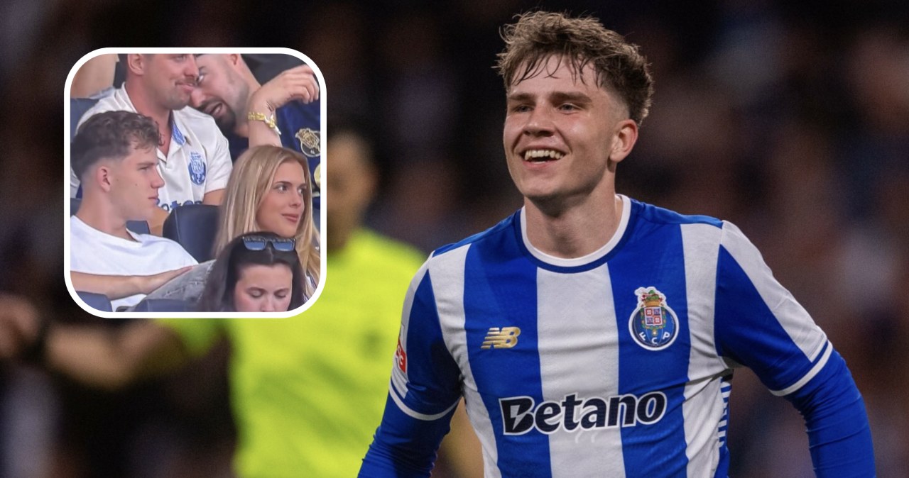 Polska gwiazda na meczu FC Porto. Obok niej Oskar Pietuszewski
