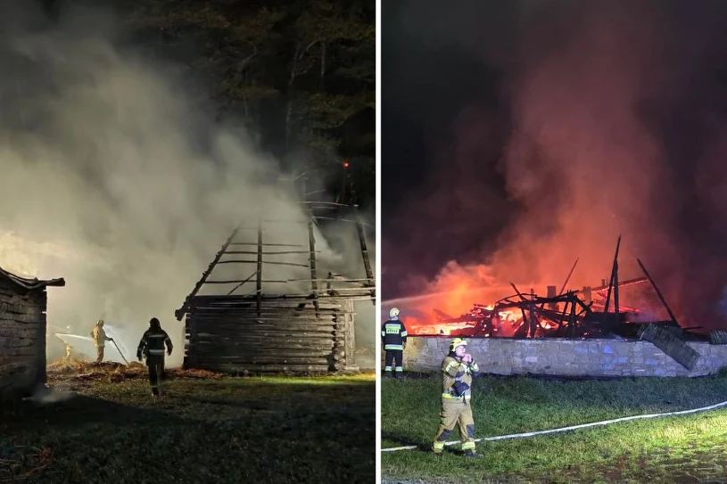 Wielki pożar skansenu na Podkarpaciu. Spłonął zabytkowy kościół