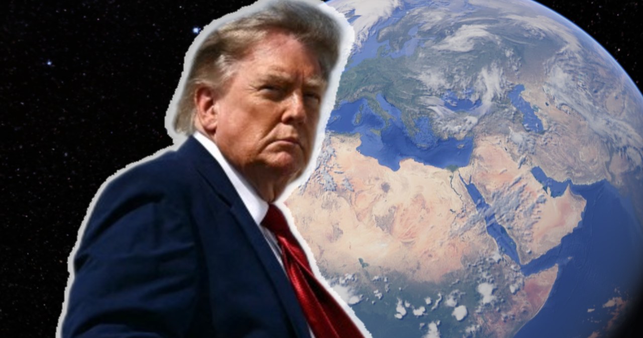 Mapa świata według Donalda Trumpa. Zaznaczył "nowe terytorium USA"