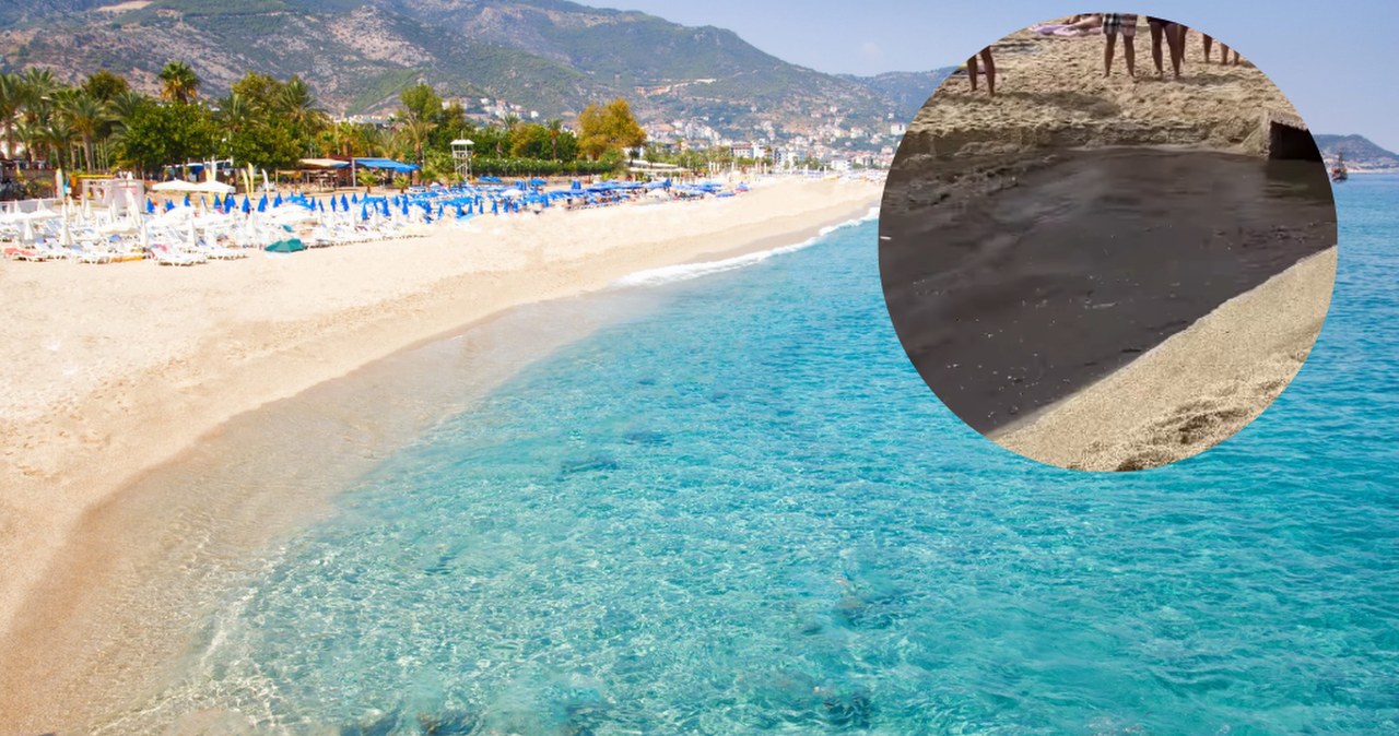 Szok na plaży w Alanyi. Polka nagrała czarną ciecz wpływającą do morza