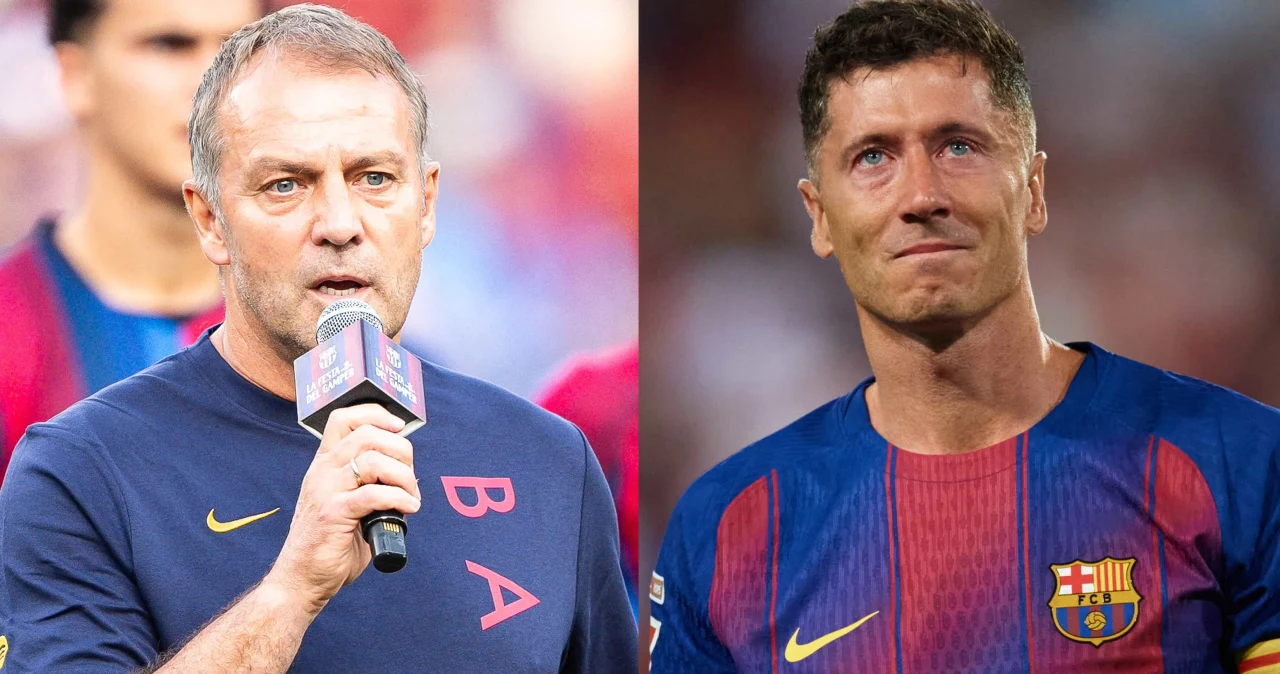 Zdjęcie do aktualności: Nie milkną echa odejścia Lewandowskiego z Barcelony. Flick przemówił