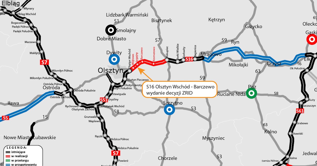 Rusza rozbudowa S16 pod Olsztynem. Powstanie 11,4 km drogi ekspresowej