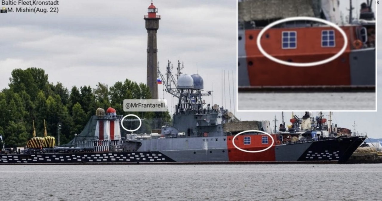 Rosyjski okręt zmienił się w budynek. To sposób na ukraińskie drony