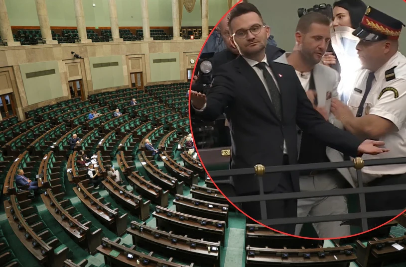 Incydent w Sejmie. Kłeczek przerwał wywiad, reagowała Straż Marszałkowska