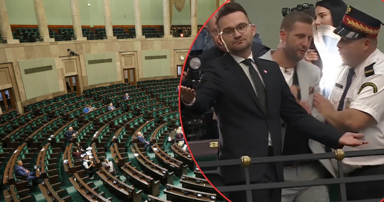 Zdjęcie do aktualności: Incydent w Sejmie. Kłeczek przerwał wywiad, reagowała Straż Marszałkowska