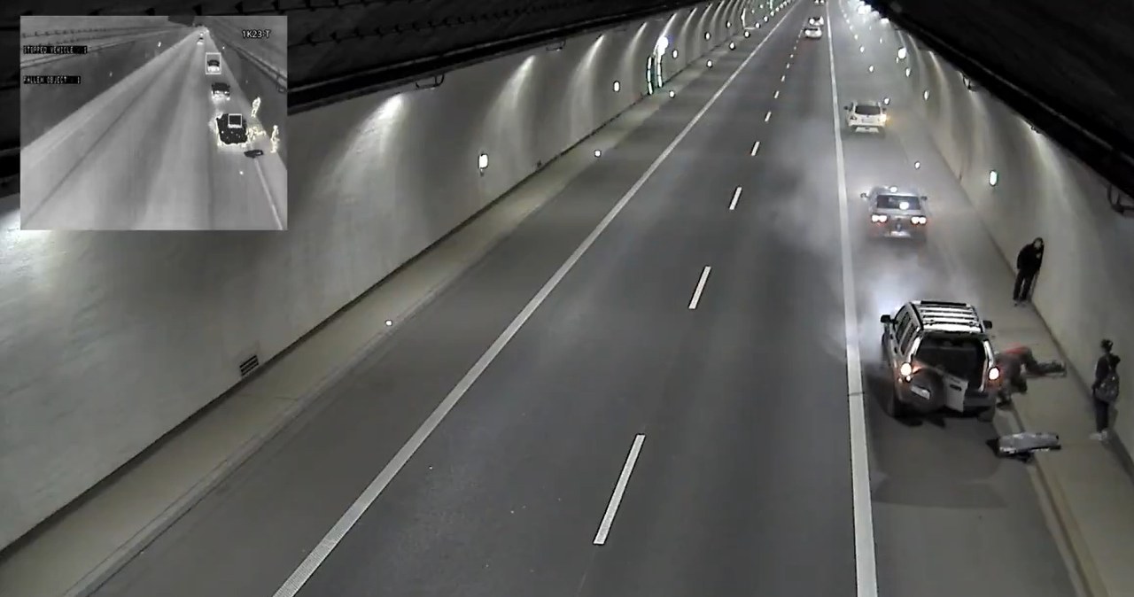 Samochód zapalił się w tunelu na Zakopiance. 240 czujników pilnuje kierowców