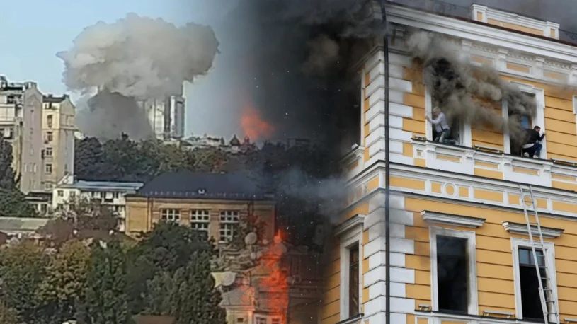 Wybuch w centrum Kijowa. Ludzie musieli uciekać przez okna