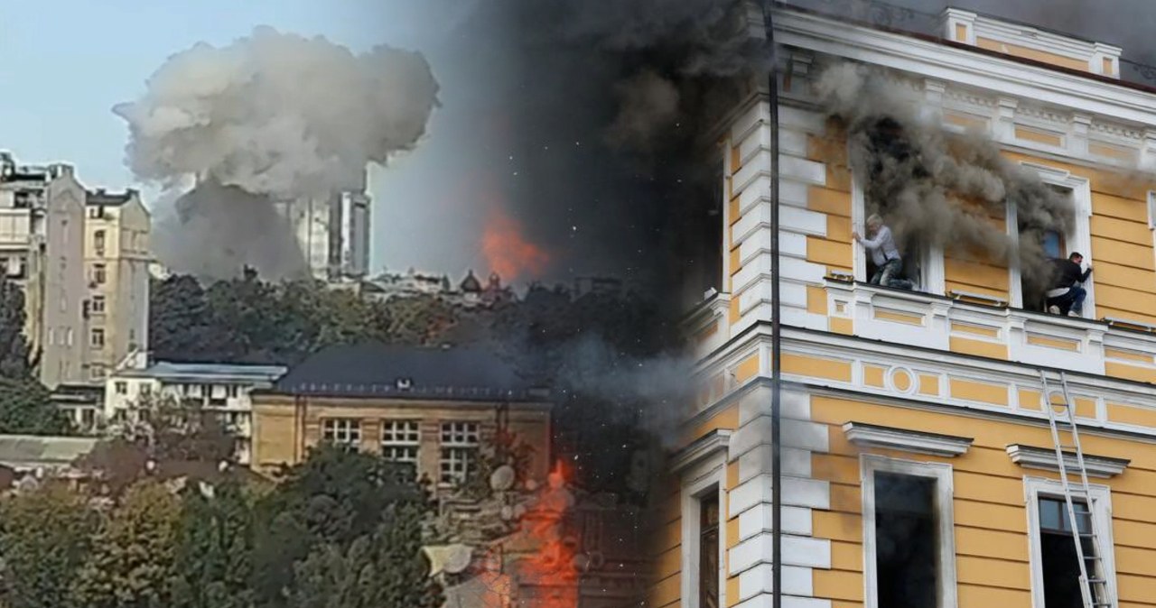 Wybuch w centrum Kijowa. Ludzie musieli uciekać przez okna