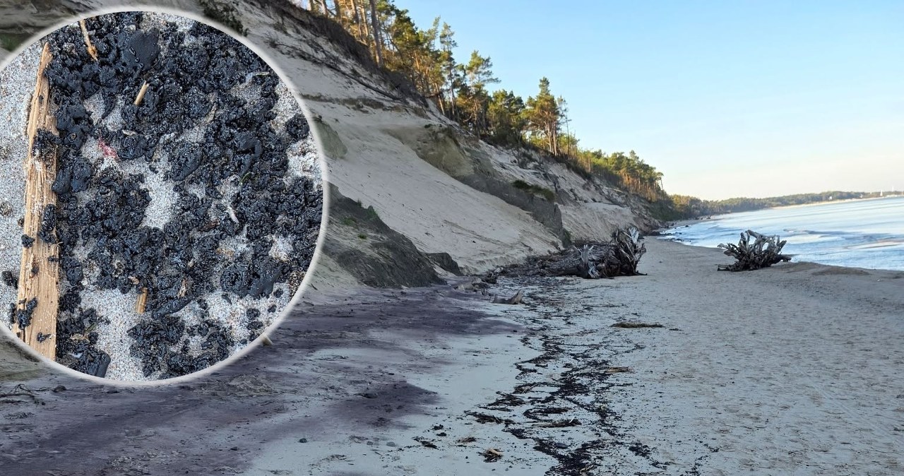 Ustka. Nadbałtyckie plaże w czarnej substancji, urząd wydał ostrzeżenie Ustka. Nadbałtyckie plaże w czarnej substancji, urząd wydał ostrzeżenie