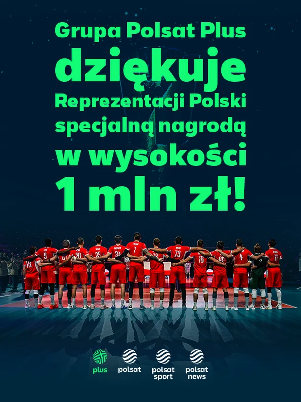 Dodatkowy milion złotych dla siatkarzy od Grupy Polsat Plus