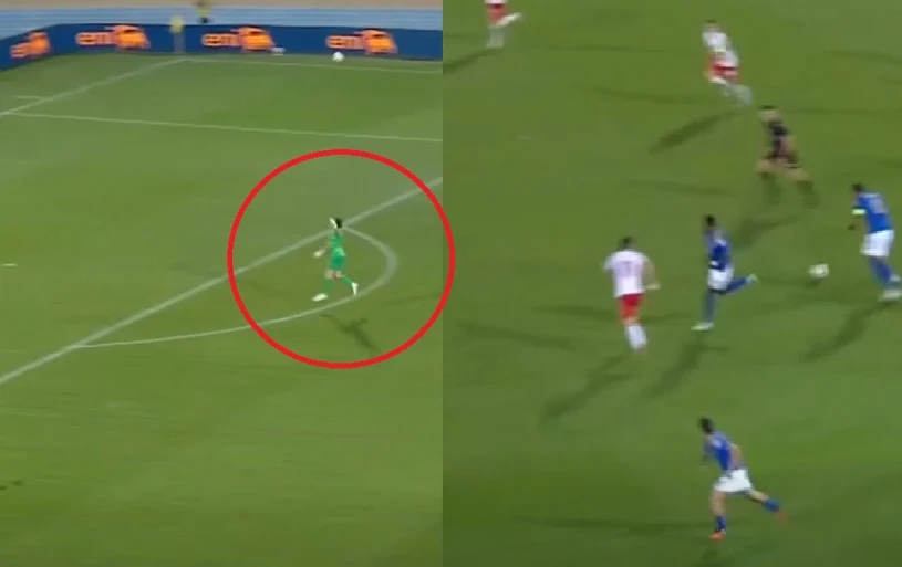 Strzał z 70 metrów. Polski bramkarz w szoku. Niewiarygodny gol. Nagranie