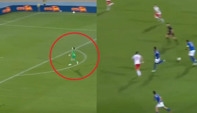Strzał z 70 metrów. Polski bramkarz w szoku. Niewiarygodny gol. Nagranie