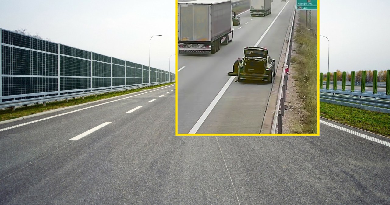 Kierowca ryzykował, zmieniając koło na autostradzie. Wystarczyło zadzwonić