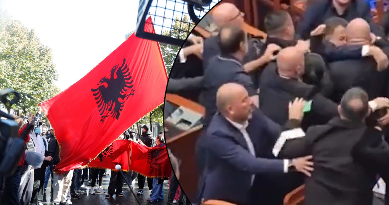 Bójka w albańskim parlamencie. W tle rozlewające się po kraju protesty