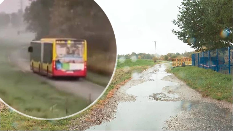 Kierowca autobusu pomylił trasę. 18-metrowy pojazd utknął przy wale