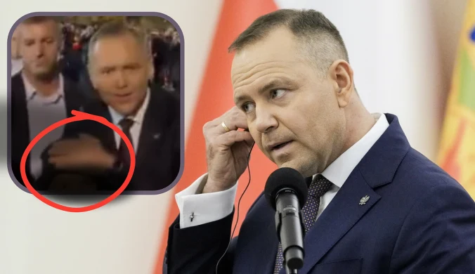 Młody kibic ruszył do Nawrockiego. Szybka reakcja prezydenta. Zasłonił logo