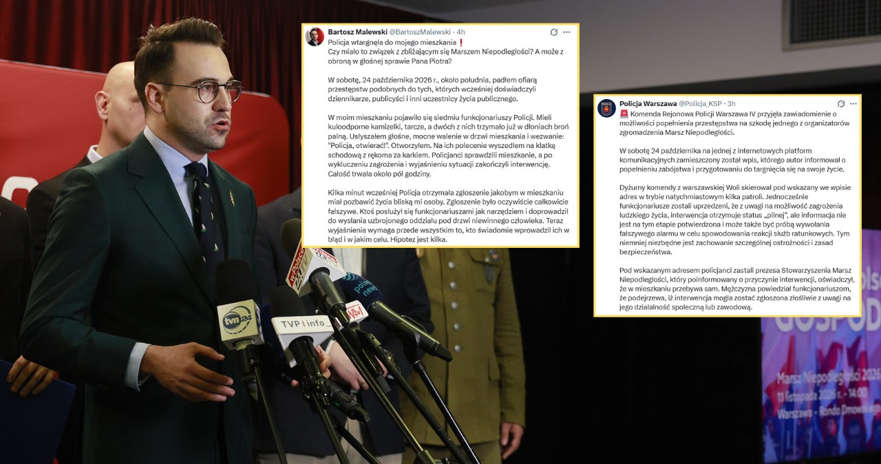 Policja z bronią u szefa Marszu Niepodległości. Jest oświadczenie służb