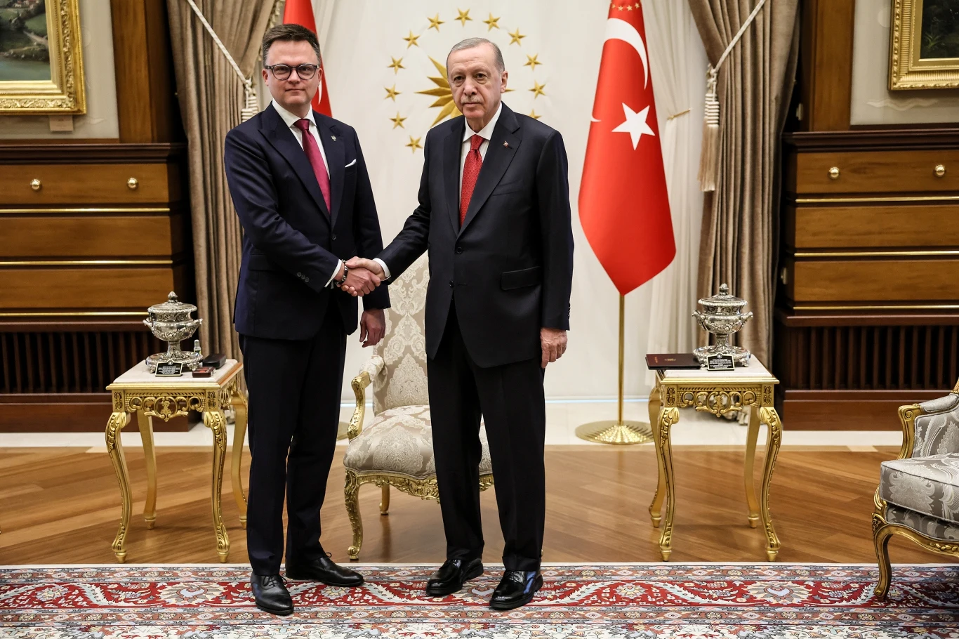 Szymon Hołownia i Recep Erdogan, fot. Piotr Molęcki