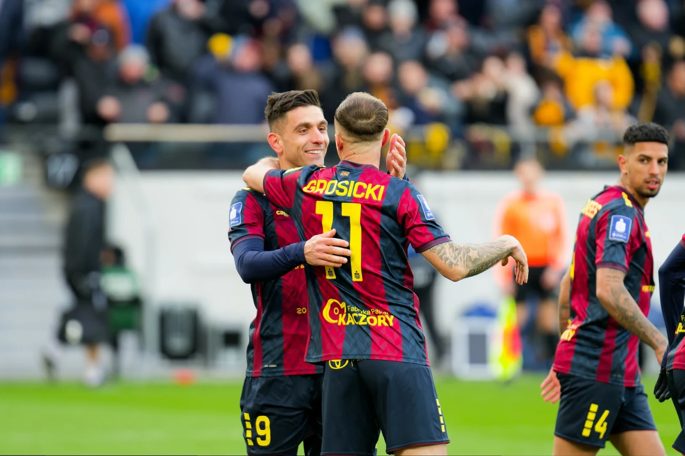 Efthymis Koulouris i Kamil Grosicki z Pogoni Szczecin Efthymis Koulouris i Kamil Grosicki z Pogoni Szczecin