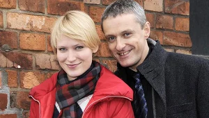 Agnieszka Żulewska i Jacek Poniedziałek na planie "Na Wspólnej"
