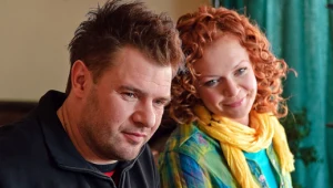 Tomasz Karolak i Daria Widawska na planie serialu