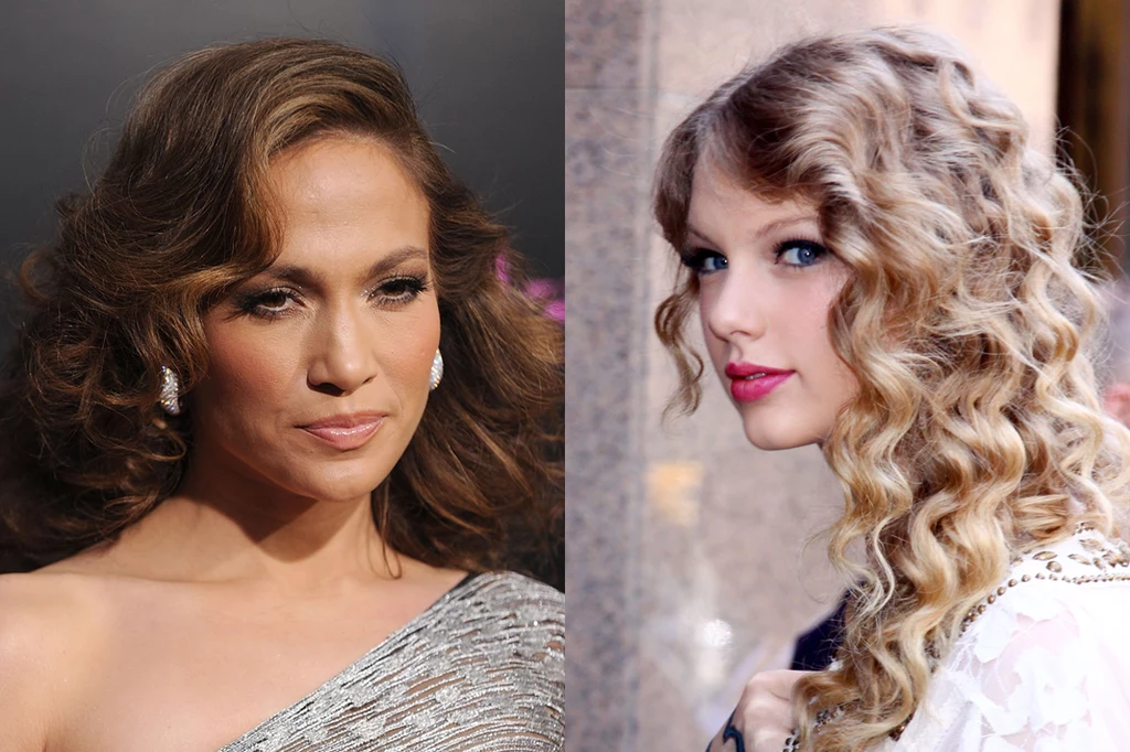 Piosenkarki Jennifer Lopez i Taylor Swift lubią loki Piosenkarki Jennifer Lopez i Taylor Swift lubią loki