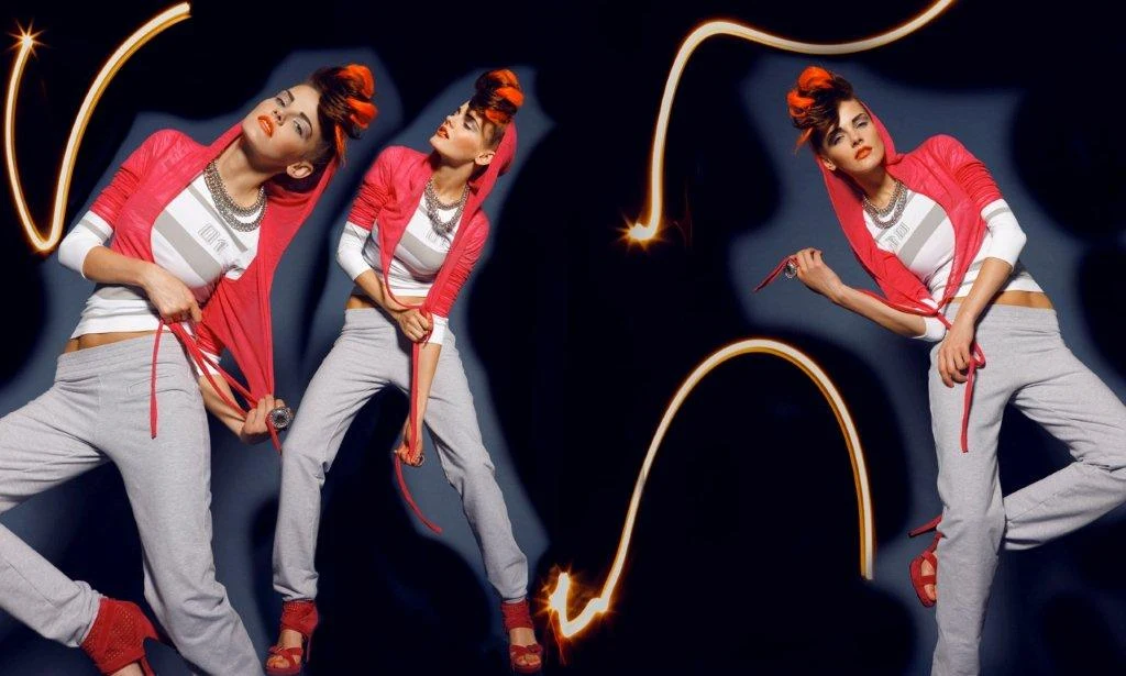 W kolekcji dostępne są zarówno dresy bawełniane, poliamidowe, jak i wykonane z błyszczących poliestrów. W kolekcji dostępne są zarówno dresy bawełniane, poliamidowe, jak i wykonane z błyszczących poliestrów.