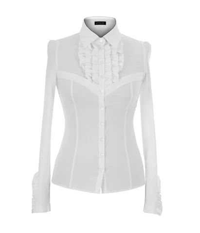 Najnowsza kolekcja koszul marki Pretty One to przede wszystkim bardzo eleganckie i efektowne żaboty idealnie pasujące do garsonek. Duże wzory jak i drobne desenie, które wpisują się w styl szalonych lat 70. 