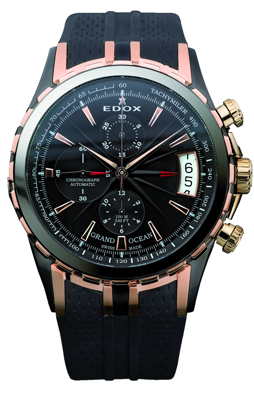 Edox Grand Ocean 01201 357RN NIR, zegarek męski, koperta stalowa pozłacana/czarna PVD, mechanizm automatyczny, chronograf, datownik, szkło szafirowe, pasek kauczukowy, wodoszczelność do 100 m. Cena od 13 050 zł Edox Grand Ocean 01201 357RN NIR, zegarek męski, koperta stalowa pozłacana/czarna PVD, mechanizm automatyczny, chronograf, datownik, szkło szafirowe, pasek kauczukowy, wodoszczelność do 100 m. Cena od 13 050 zł