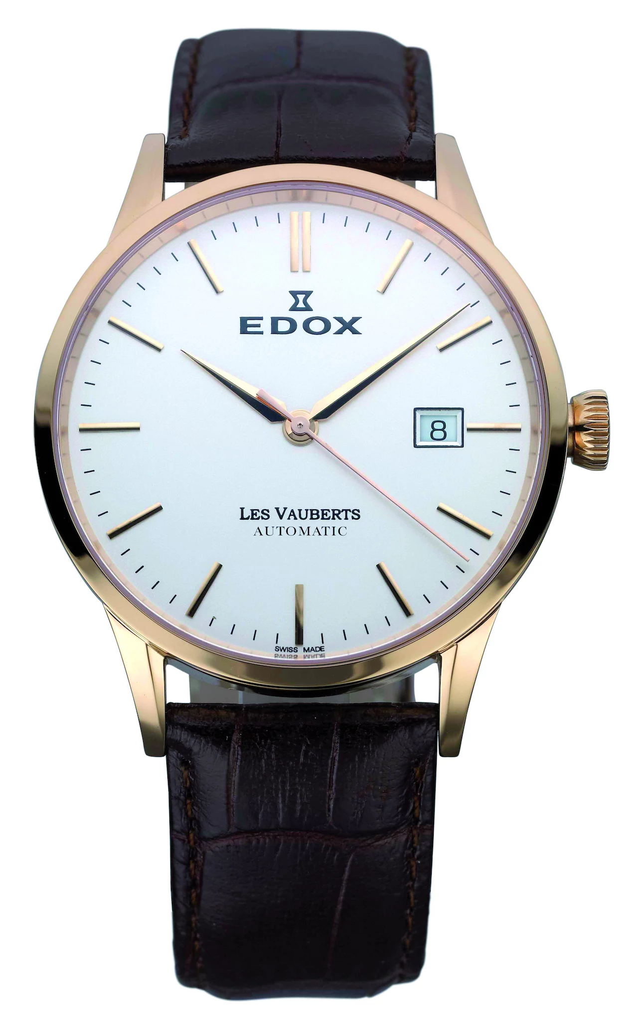 Edox Les Vauberts 80081 37R AIR, zegarek męski, koperta stalowa, pozłacana, mechanizm automatyczny, datownik, sekundnik, szkło szafirowe, pasek skórzany, wodoszczelność do 50 m. Cena od 2 540 zł Edox Les Vauberts 80081 37R AIR, zegarek męski, koperta stalowa, pozłacana, mechanizm automatyczny, datownik, sekundnik, szkło szafirowe, pasek skórzany, wodoszczelność do 50 m. Cena od 2 540 zł